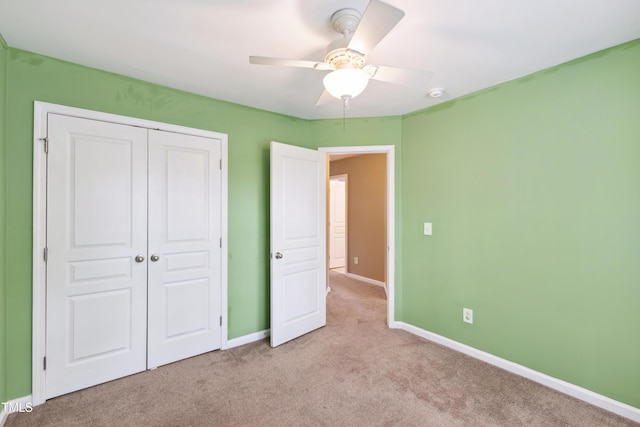 5503 Silver Moon Ln, Raleigh, NC 27606 - unfurnished bedroom with carpet flooring, a closet, and ceiling fan