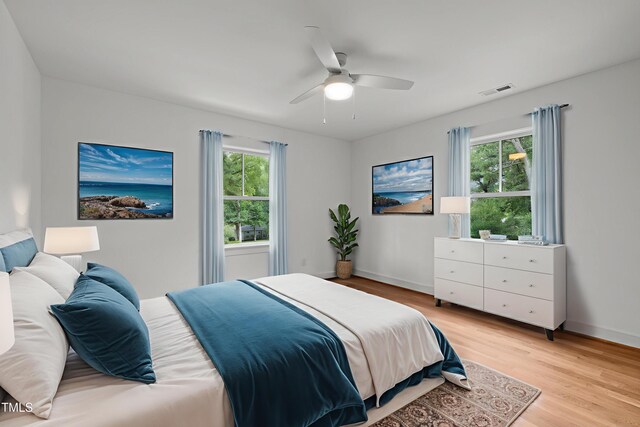 2551 Drake Ave, Durham, NC 27705 - bedroom featuring light wood-style flooring and ceiling fan