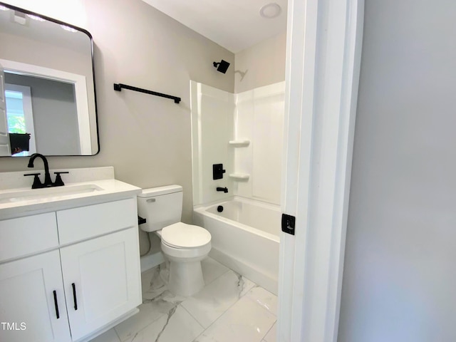 608A E Umstead, Durham, NC 27701 - full bathroom with vanity, tub / shower combination, and marble look tile flooring