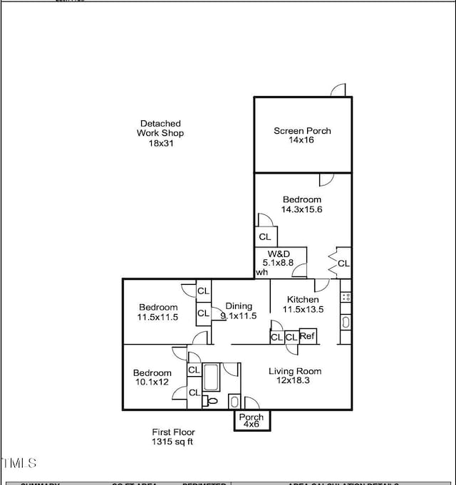 2009 Carolina Ave, Durham, NC 27705 - view of floor plan / room layout
