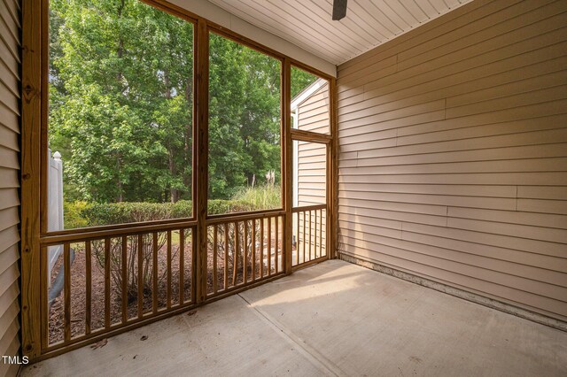 1016 Kingston Grove Dr, Cary, NC 27519 - unfurnished sunroom featuring a ceiling fan and healthy amount of natural light