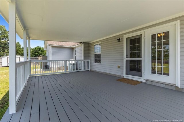 2720 Daniel Boone Ln, Hope Mills, NC 28348 - view of wooden deck