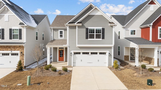 2346 Mckenzie Ridge Ln, Apex, NC 27502 - view of front of property with concrete driveway, a garage, and a shingled roof
