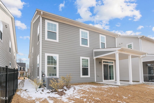 2346 Mckenzie Ridge Ln, Apex, NC 27502 - snow covered rear of property with a patio