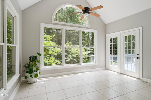 5809 N Hawthorne Way, Raleigh, NC 27603 - unfurnished sunroom with vaulted ceiling and french doors
