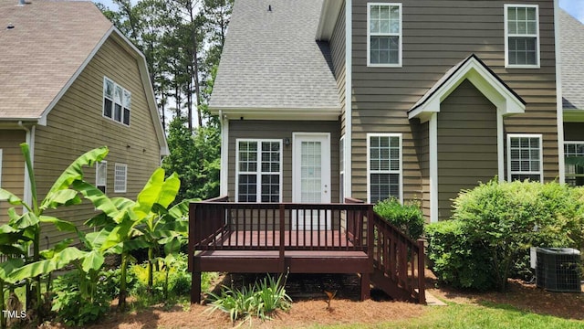 1016 Dotson Way, Apex, NC 27523 - back of property with a deck and a shingled roof