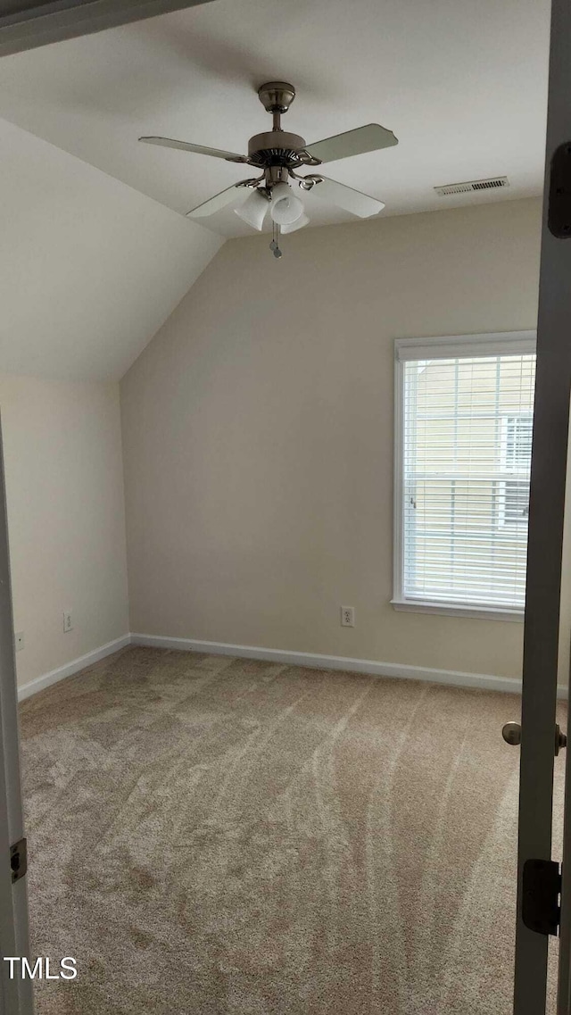 1016 Dotson Way, Apex, NC 27523 - bonus room with carpet floors, vaulted ceiling, and a ceiling fan