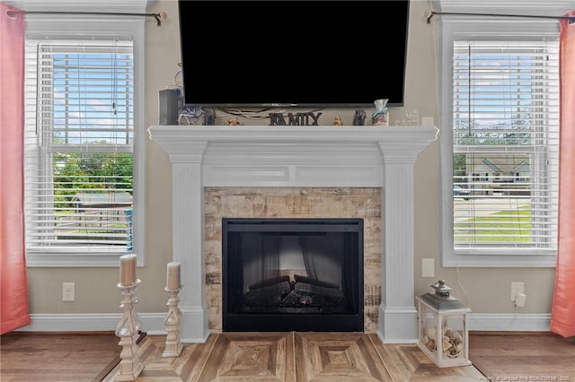 5135 Paul Peel Pl, Hope Mills, NC 28348 - detailed view of a fireplace and parquet flooring