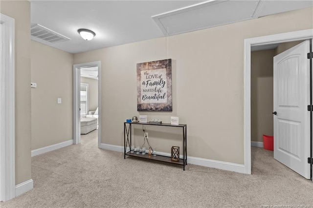 5135 Paul Peel Pl, Hope Mills, NC 28348 - hall featuring attic access and carpet