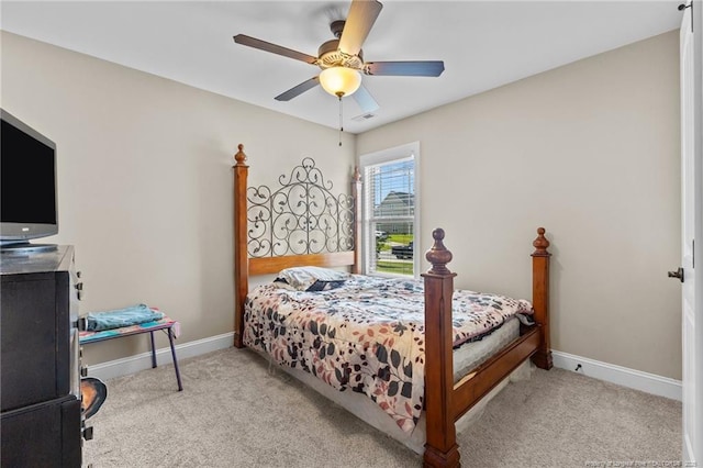 5135 Paul Peel Pl, Hope Mills, NC 28348 - bedroom featuring light carpet and a ceiling fan