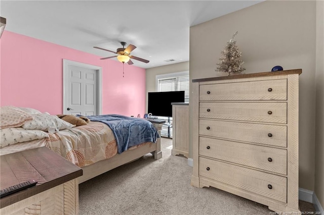 5135 Paul Peel Pl, Hope Mills, NC 28348 - bedroom featuring light colored carpet and a ceiling fan