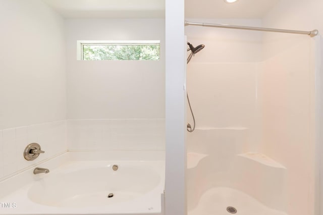 3110 Trinness Dr, Durham, NC 27707 - full bath featuring a garden tub and a shower