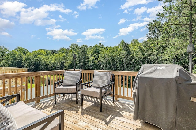 248 Amber Acorn Ave, Raleigh, NC 27603 - deck with grilling area and a forest view