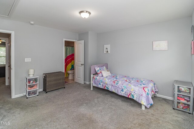 121 Longleaf Pine St, Clayton, NC 27527 - carpeted bedroom featuring attic access and baseboards