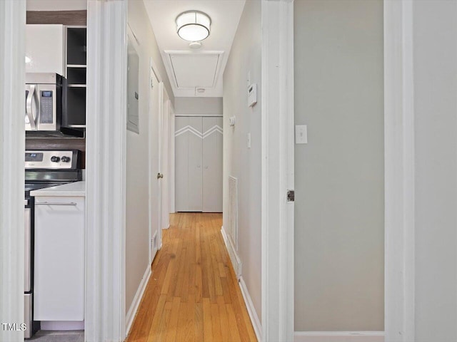 1521 N Duke St, Durham, NC 27701 - corridor with attic access and light wood-type flooring