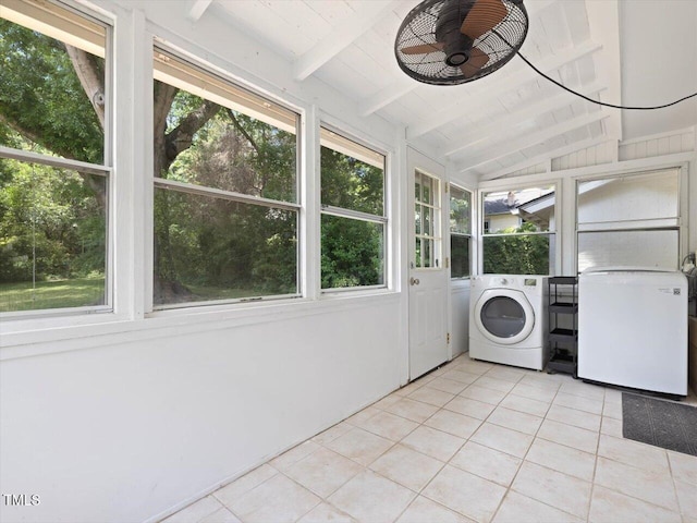 1521 N Duke St, Durham, NC 27701 - laundry room with washer / clothes dryer and light tile patterned flooring