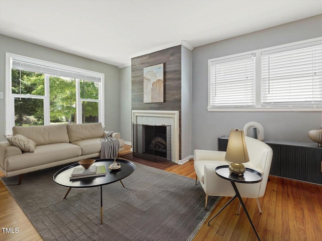 1521 N Duke St, Durham, NC 27701 - living area with wood finished floors and a fireplace