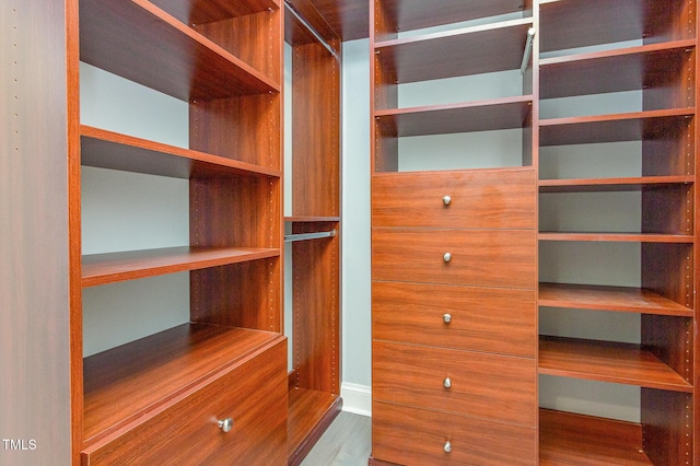 618 N Boylan Ave Unit 520, Raleigh, NC 27603 - walk in closet with built in desk and wood finished floors