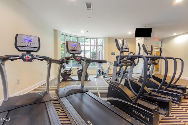 618 N Boylan Ave Unit 520, Raleigh, NC 27603 - workout area featuring baseboards and recessed lighting