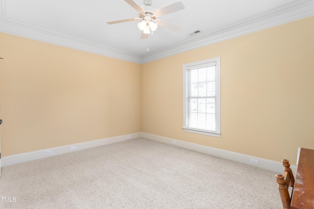 412 Whitt Ave, Burlington, NC 27215 - carpeted spare room featuring crown molding and a ceiling fan