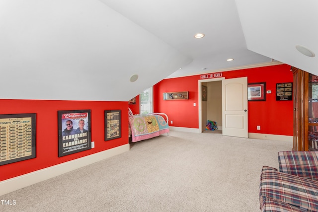 412 Whitt Ave, Burlington, NC 27215 - carpeted bedroom with recessed lighting and vaulted ceiling