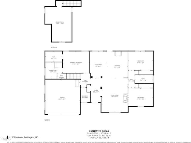 412 Whitt Ave, Burlington, NC 27215 - view of property floor plan