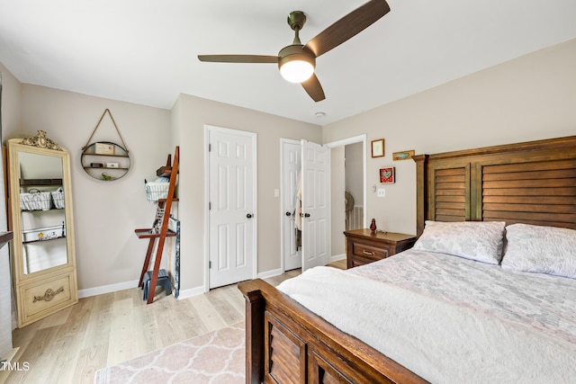 2809 Titleist Dr, Hillsborough, NC 27278 - bedroom featuring light wood-type flooring and a ceiling fan