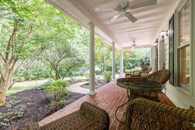 300 Oak Ridge Dr, Hillsborough, NC 27278 - porch featuring a ceiling fan