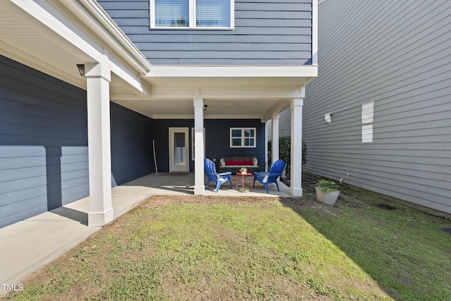 1625 Main Divide Dr, Wake Forest, NC 27587 - view of patio / terrace featuring an outdoor hangout area