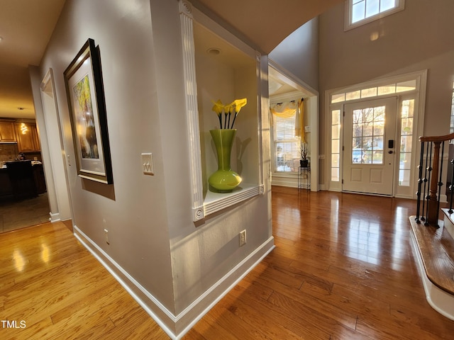 502 Willowmere Ct, Cary, NC 27513 - foyer with baseboards and hardwood / wood-style flooring