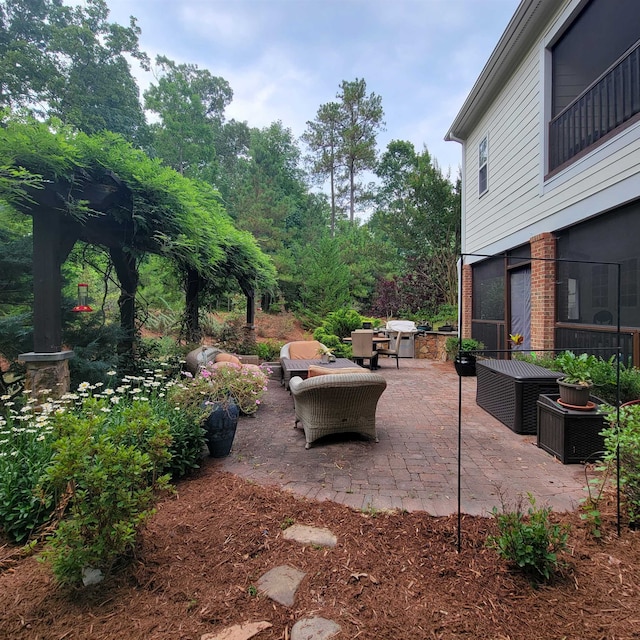 502 Willowmere Ct, Cary, NC 27513 - view of patio featuring an outdoor living space