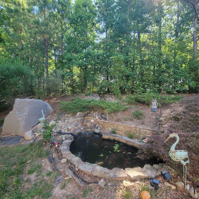502 Willowmere Ct, Cary, NC 27513 - view of yard featuring a garden pond
