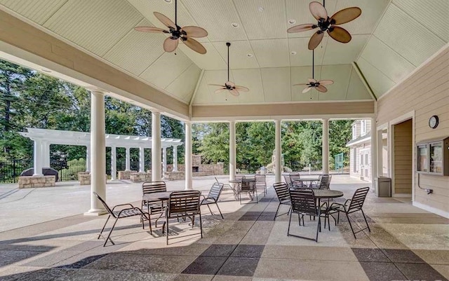 502 Willowmere Ct, Cary, NC 27513 - view of patio / terrace with ceiling fan and outdoor dining space