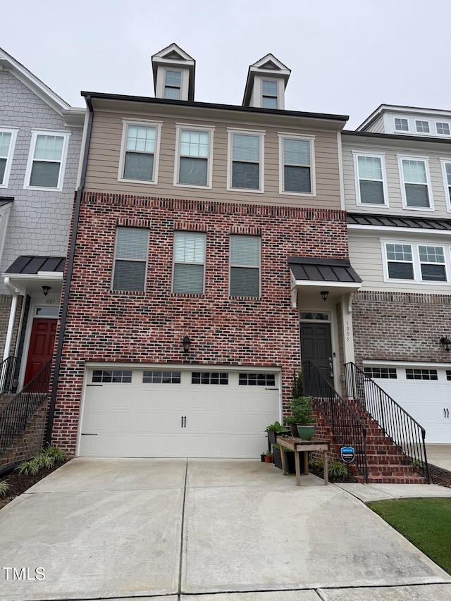 1005 Lathrop Ln, Apex, NC 27523 - view of property with a garage, concrete driveway, and brick siding
