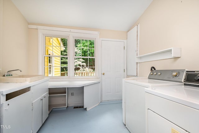 420 Lipscomb Grove Church Rd, Hillsborough, NC 27278 - washroom with cabinet space and separate washer and dryer