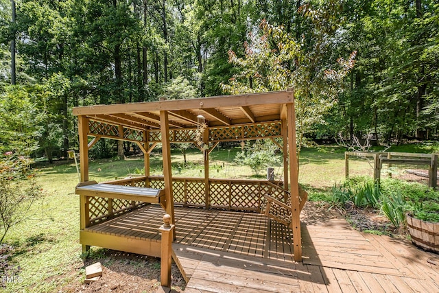 420 Lipscomb Grove Church Rd, Hillsborough, NC 27278 - wooden deck featuring view of scattered trees and a lawn