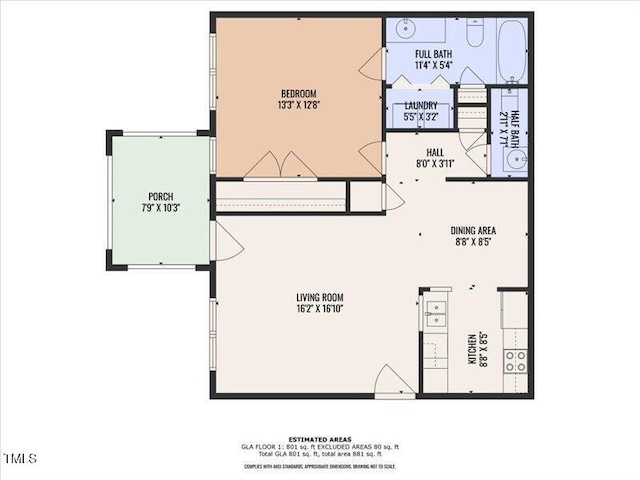 1310 Durlain Dr Unit 103, Raleigh, NC 27614 - view of property floor plan