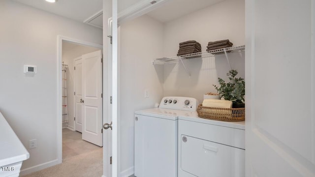 413 Belgian Red Way, Wake Forest, NC 27587 - laundry area with washing machine and dryer and light colored carpet