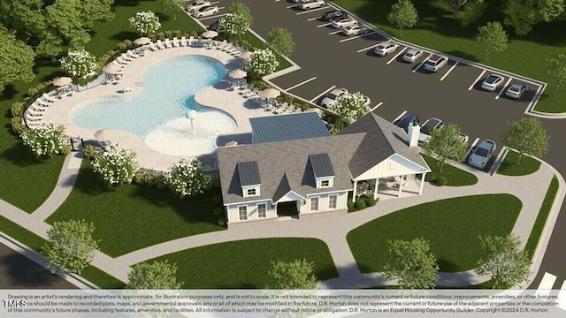419 Belgian Red Way, Wake Forest, NC 27587 - drone / aerial view of a pool area