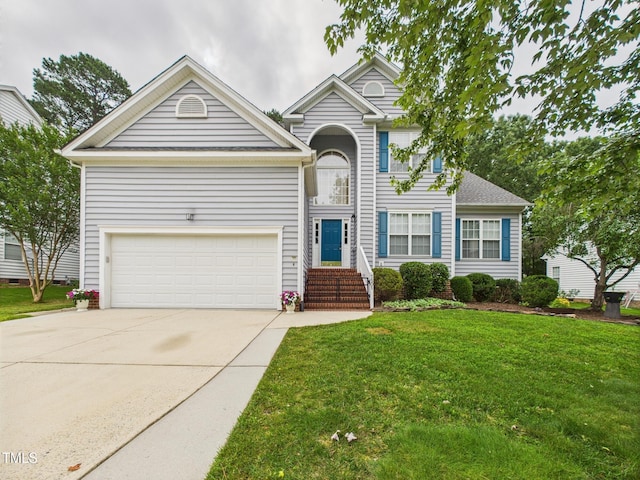 7501 Montibillo Pkwy, Durham, NC 27713 - traditional-style house featuring a front yard and concrete driveway