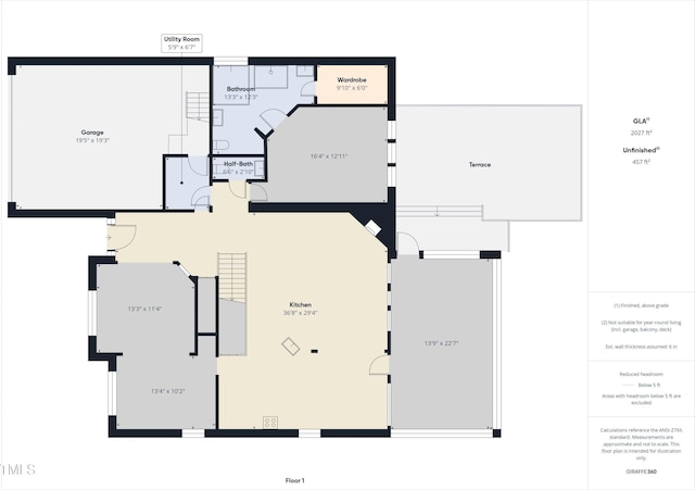 7501 Montibillo Pkwy, Durham, NC 27713 - view of property floor plan