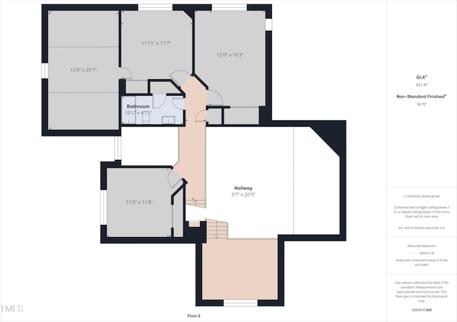 7501 Montibillo Pkwy, Durham, NC 27713 - view of room layout