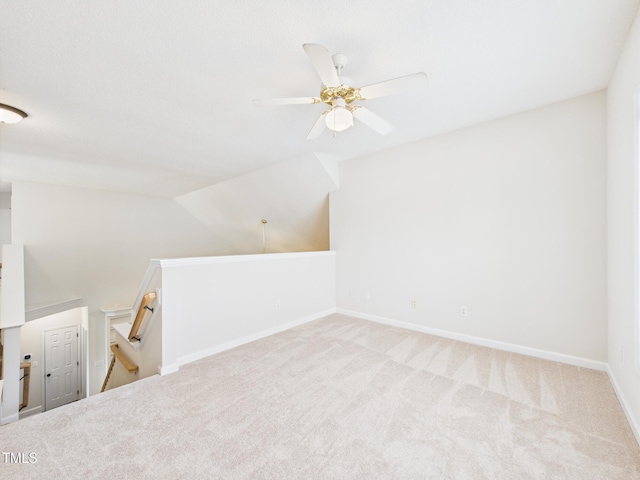 7501 Montibillo Pkwy, Durham, NC 27713 - additional living space with ceiling fan, carpet floors, and vaulted ceiling