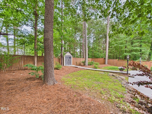 7501 Montibillo Pkwy, Durham, NC 27713 - fenced backyard with a storage unit