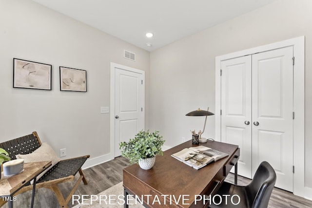 7678 New Sandy Hill Church Rd, Sims, NC 27880 - office area with wood finished floors and recessed lighting