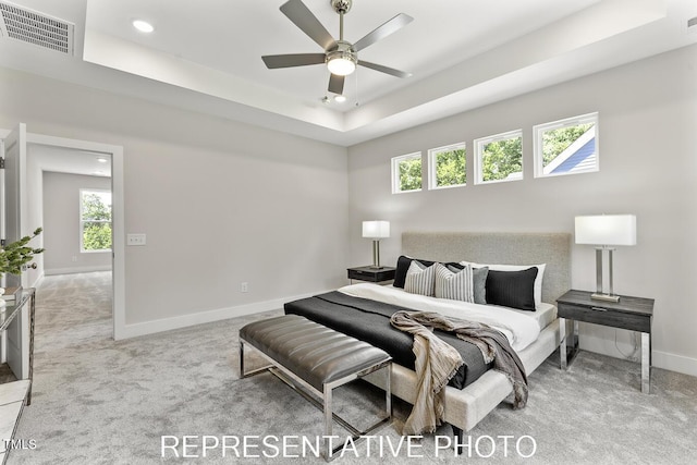 7678 New Sandy Hill Church Rd, Sims, NC 27880 - bedroom featuring carpet flooring, multiple windows, recessed lighting, and a raised ceiling
