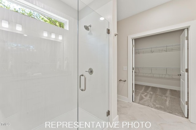 7678 New Sandy Hill Church Rd, Sims, NC 27880 - full bathroom featuring a shower stall and a walk in closet