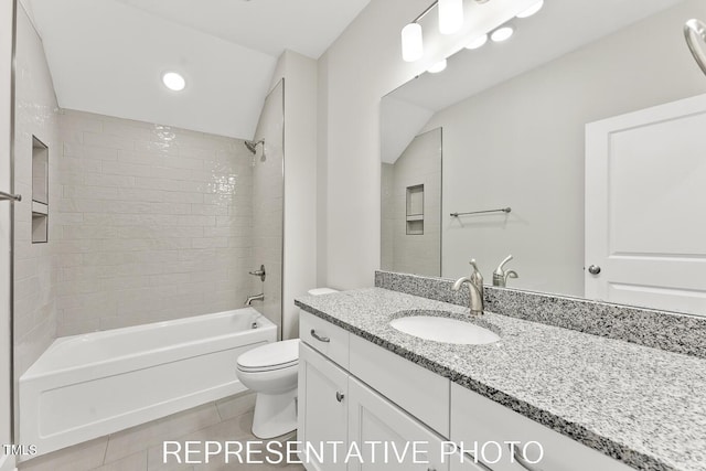 7678 New Sandy Hill Church Rd, Sims, NC 27880 - bathroom featuring vanity, tile patterned floors, shower / washtub combination, and recessed lighting