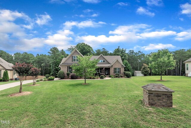 3728 Marwick Ct, Wendell, NC 27591 - craftsman house featuring a front lawn and an outdoor structure