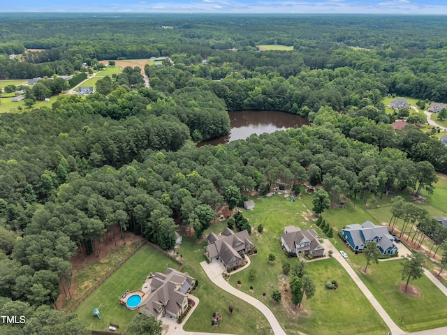 3728 Marwick Ct, Wendell, NC 27591 - aerial view of property's location with a heavily wooded area and a nearby body of water